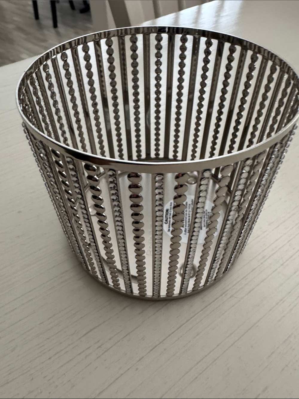 Bath and body Works three wick candle holder in a silver finish-New with tag